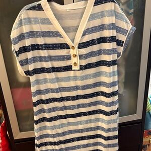 Striped Blue and White Dress